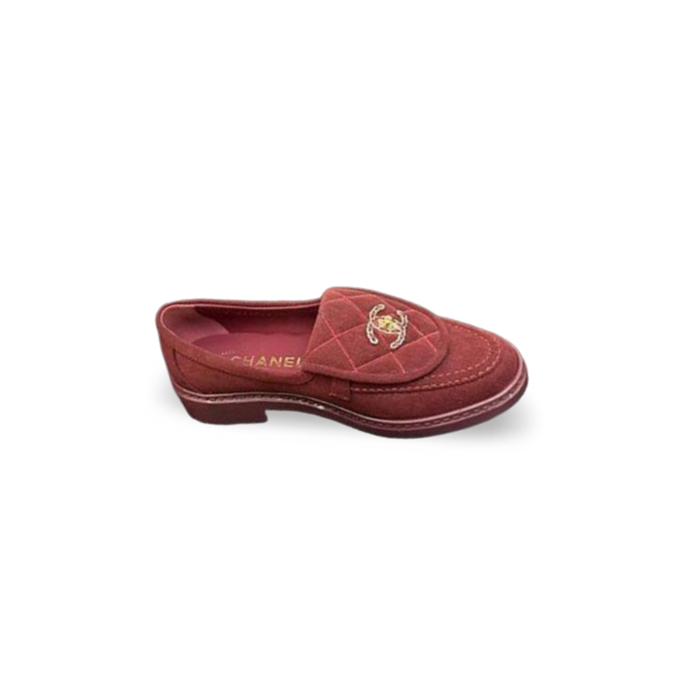 CHANEL QUILTED LEATHER CC TURNLOCK LOAFERS 